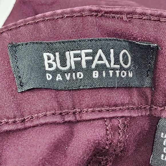 Buffalo David Bitton Jeans Women's 12  32x30 Maroon Hope Stretch Skinny Mid Rise - Picture 7 of 9